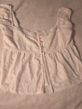 Selfie Leslie Lace Peplum Camisole - Light Pink